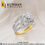 Gold Ring with Radiant Center Stone