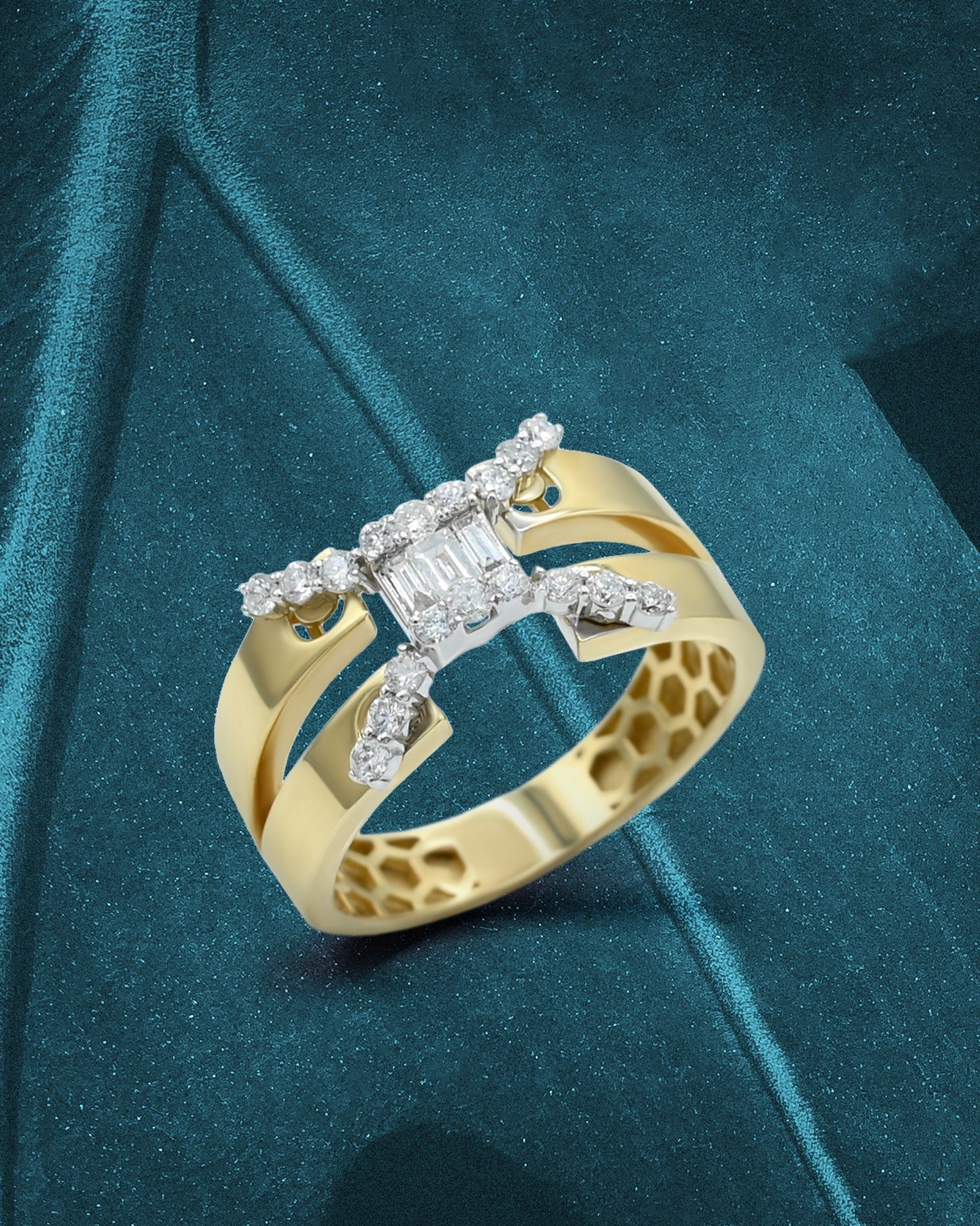 181 Celestial Cross Diamond Ring - Image 1