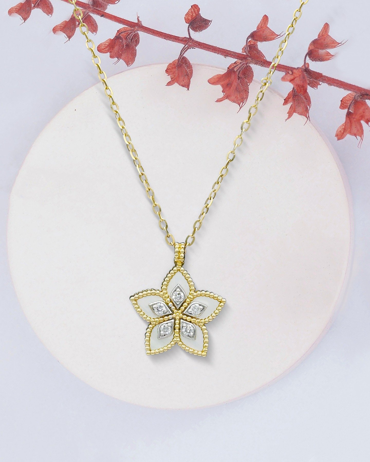 230 Golden Blossom Diamond Pendant - Image 1