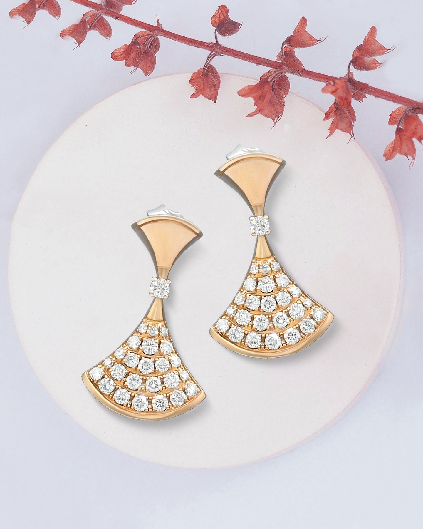 229 Radiant Fan Diamond Earrings - Image 1