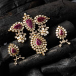 Royal Ruby Polki Necklace Set - Image 2