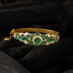 Emerald Elegance Gold Bangle