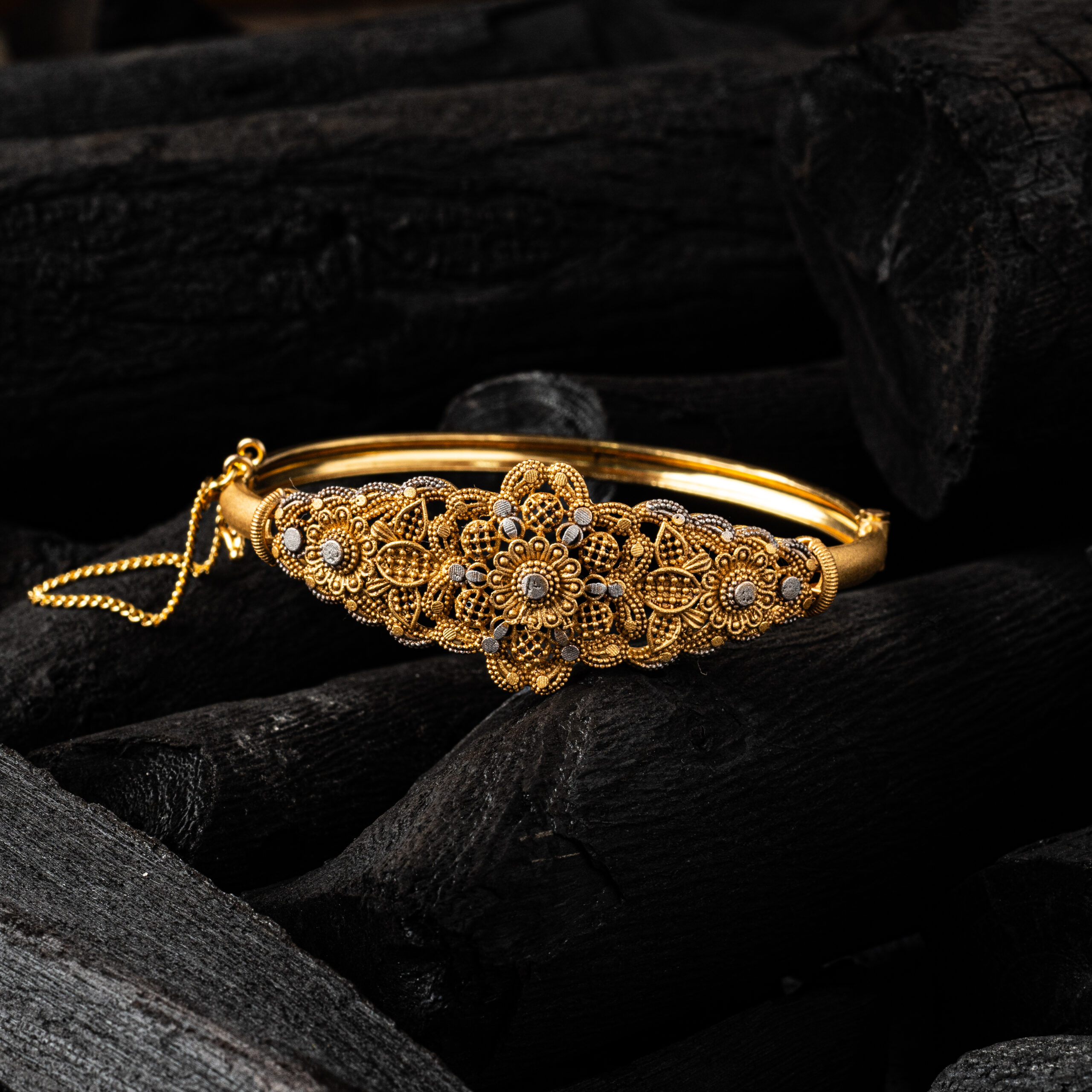 DSC00463 Royal Floral Gold Bangle - Image 1