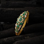 Emerald Elegance Gold Bangle - Image 2