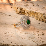 Emerald Blossom Gold Ring
